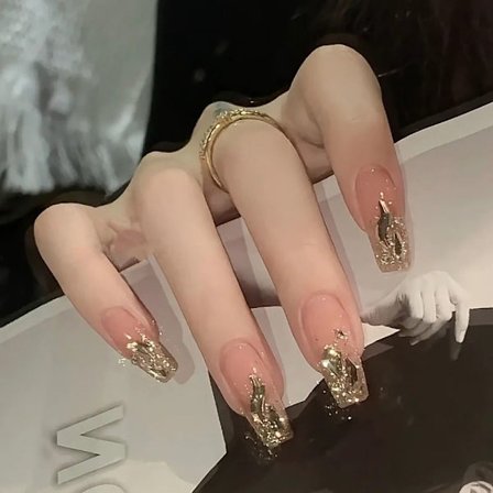 24st Shinny Fake Nails Splinter Diamond False Nail Press on