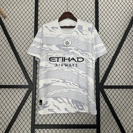 Manchester City FC fotballdrakt med korte ermer sesong 2425 Hurtigtørkende pustende sportsklær Special Edition