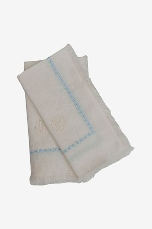 Tone Kroken - Lautasliina Blanc 2-pack - Sininen - Lautasliinat - 45X45 - - Homeroom