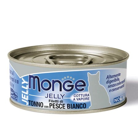 Monge Jelly Filetti di Tonno Del Pacifico E Pesce Bianco Cibo