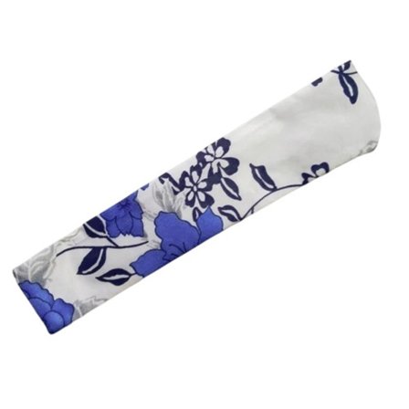 Solfjærveske med trykt mønster [v2] - Hvit/blå