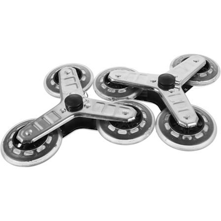 Trekantede hjul for trappeklatrevogn 2 stk. Kraftige hjul i rustfritt stål