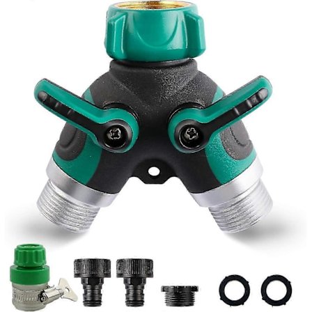Vandslange Splitter, Have 2-vejs Slangekobling Vandhaner 2-vejs Fordeler med Justerbart Låsehåndtag (1)