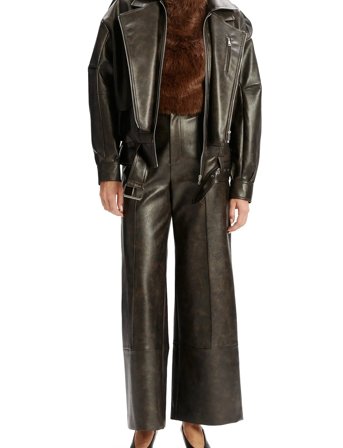 Bardot Kavi Vegan Leather Jacket - Brown - M