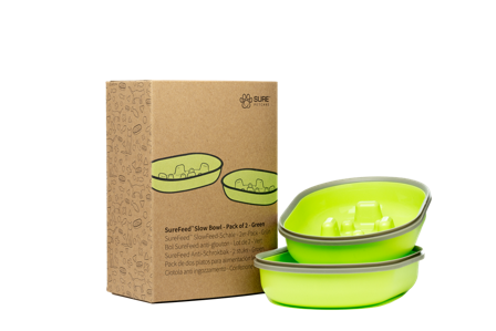 SureFeed - Slow Bowl - Grønn 2-pakning - Katt - Matplass og vannfontener for katt - Fôrautomater for katt - ZOO.no