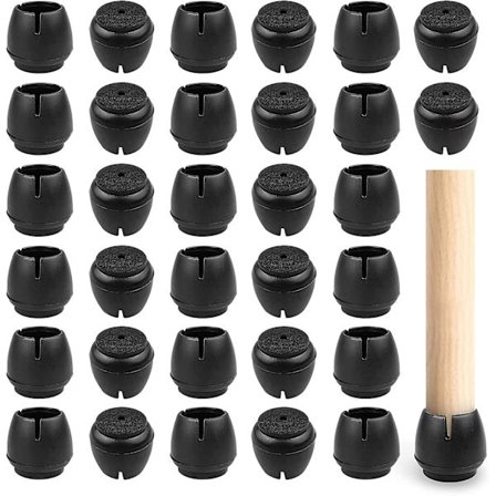 32 stk. Runde Silikone Stolbenbeskyttere, 18-21 mm Sorte Gummi Stolbenbeskyttere