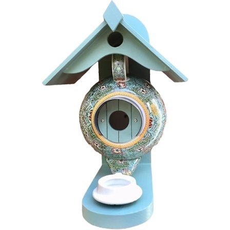 Fuglehus og Foderbræt, Kreativ Tekande Te Kop Design Væghængt Harpiks Ornament
