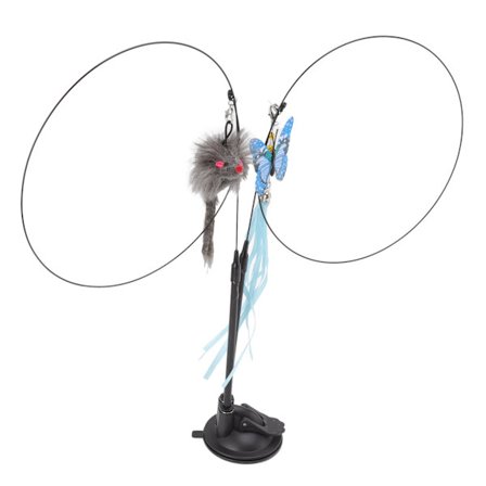 Sugkatt Dobbelt Ende Aftagelig Ståltråd Interaktiv Katte Legetøj Indendørs Blå Skala Grå Mus