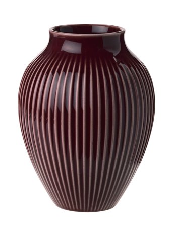 Knabstrup Vase H 12.5 Cm Ripple Berry Red Knabstrup Keramik