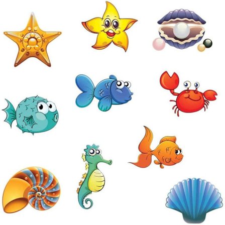 20 stk sklisikre klistremerker, badeklistremerker, sjødyrform, selvklebende