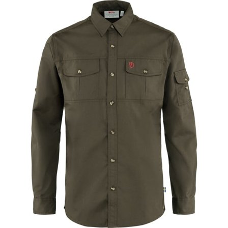 Fjällräven Men's Singi Trekking Shirt Long Sleeves in Dark Olive, G-1000 | Size: Medium
