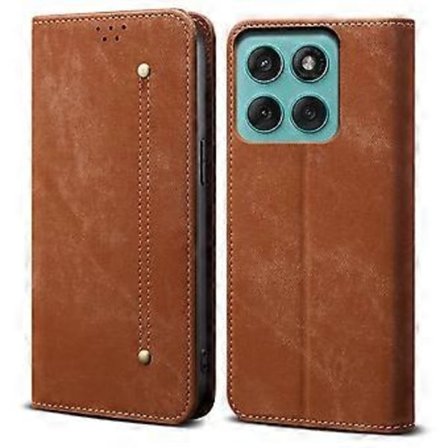 Til Motorola Moto G56 5G Etui Jeans Stoftekstur Anti-Ridse Læder Stand Telefon Cover