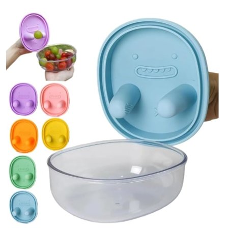 Snack Finger Container, 2-i-1 Kladdfri Snackbox, Spilltät Bärbar Matförvaringsmugg, Resor, Camping, Utomhus, Håll Händerna Rena