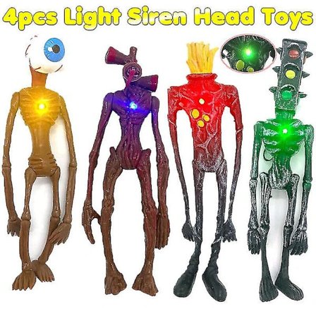 4-pack Siren Head Figurset Siren Head Actionfigur Monstermodell Plastleksak
