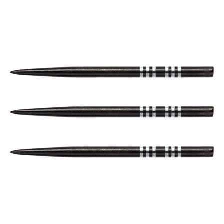 Red Dragon Darts Re-Point 41mm Long Black Silver Steel Darts Points - 3pcs - Re-Grooved, Machined Grooves, Medium Friction