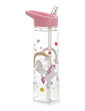 Puckator Shatterproof 550Ml Water Bottle Enchanted Rainbows Unicorn - Pink - ONE SIZE