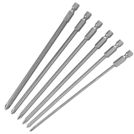 6 st 6,35 mm sexkantsmagnetkorsmejsel Phillips krysshuvud magnetisk mejselbitssats Elverktyg | Längd 150 mm
