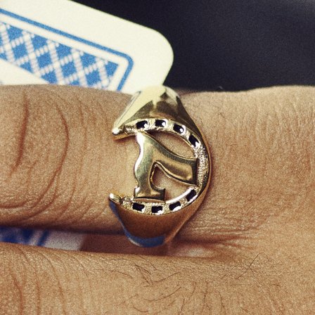 Ace | Gulltonet Lucky 7 & Hestesko Signetring for menn - Signetringer