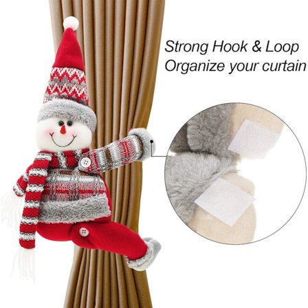 2 stk. Julegardinspenne Tegneserie Gardin Tieback Gardinkrok for Stue Soverom Hjem Dekor (Snømann)