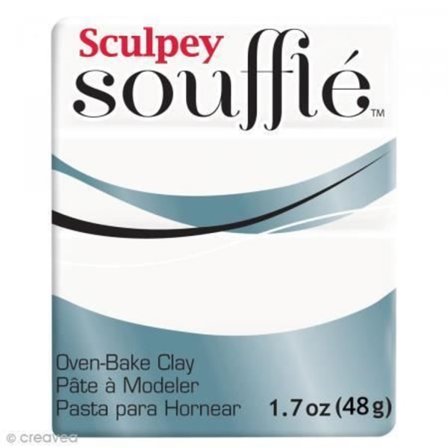 Polymer modellervoks - Sculpey - Soufflé - Hvid Iglo - 48 g - Til voksne fra 12 år