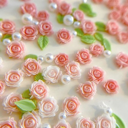 3D Blomster Nagelberlocker, 60 ST 3D Blomster Nagelkonst Strass Rosa Ljusrosa Blandade Pärlor Rosdesigner Vårblomning Akryl Blomster Nageltillbehör