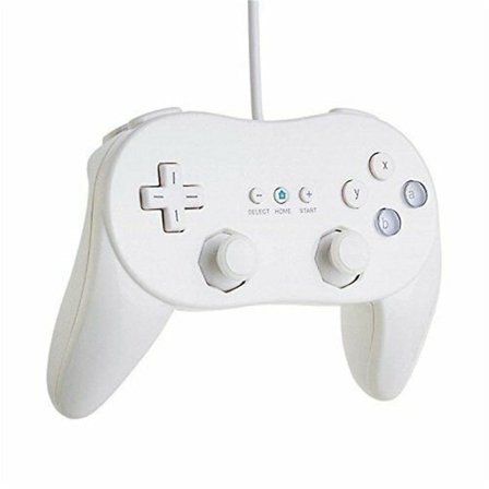 2023 Pro Gamepad til Nintendo Wii Anden Generation Klassisk Kablet Gamepad Hvid
