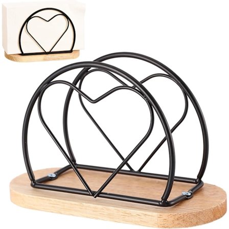 Serviet Holder (15,7 x 6,7 x 9,9 cm) Træbase Papir Håndklædeholder Mere stabil og ikke let at falde