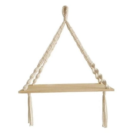 Boheme Vægdekoration Hængende Hylde Håndlavet Tapet Bomuldsreb Hylde Plantestativ Boligindretning