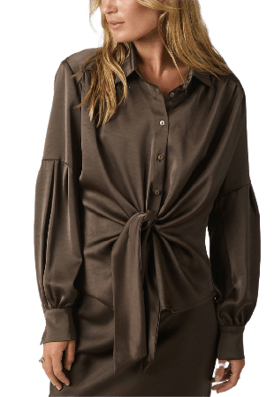 Neo Noir Naja Satin Shirt Överdelar Dam Brun 38