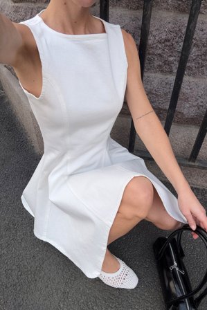 NA-KD Robe courte en denim - Robes en jean - Crème - EU 38