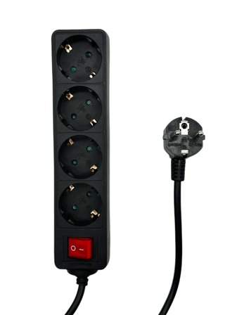 MicroConnect 4-way Schuko Socket on/off