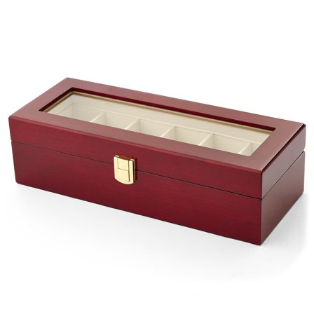 Red Wood Watch Case - 6 Watches for Men - Watch boxes