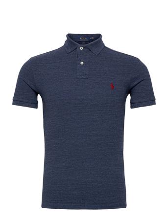 Slim Fit Mesh Polo Shirt Tops Polos Short-sleeved Blue Polo Ralph Lauren