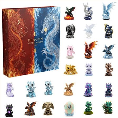 Julekalender, Drage-tema Adventsnedtællings Festival Kalender Juletræsdekoration Akrylvedhæng, Adventskalender Drage Tema Blind Box{REN}