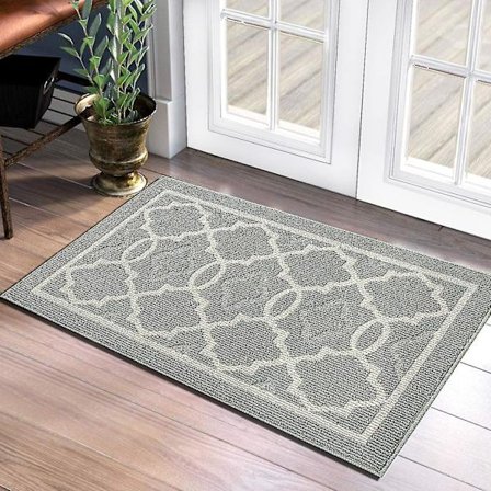 Støvtæt dør måtte, indendørs og udendørs skridsikker snavs dør måtte, superabsorberende gulvmåtte, maskinvaskbar dør måtte (grøn, 50 X 80 cm)