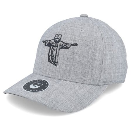 Bearded Man - Grå flexfit Keps - Bless You Heather Grey Flexfit @ Hatstore