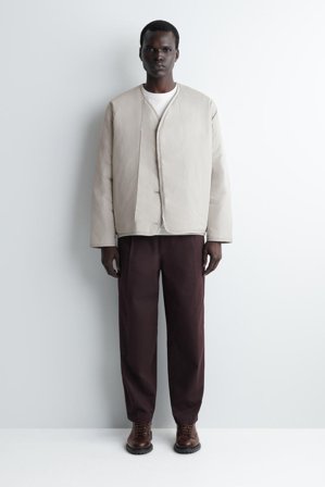 COS Men's Reversible Quilted Jacket in Grey