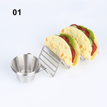 Tacohållare i rostfritt stål Stekt mat Kylning Avloppsbricka Rack Pannkaka Förvaring Hylla Köksredskap med koppar