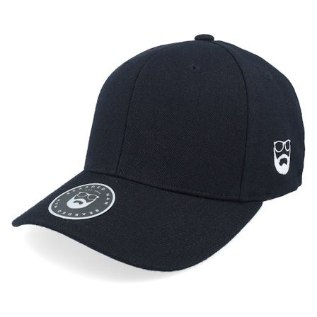 Bearded Man - Svart adjustable Caps - Blank With Side Logo 110 Black Adjustable @ Hatstore