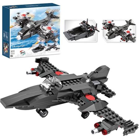 3-i-1 stridsflygplan Byggsatser Militär Krigsflygplan Byggsats Skapare Arméflygplan Gunship Byggset Strid Krigsfartyg Lekset Present, 231 delar