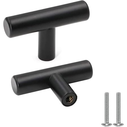 Skapknotter, 10 stk. svarte rustfrie skapdørhåndtak Vintage skuffknotter med skruer for kommode, skap