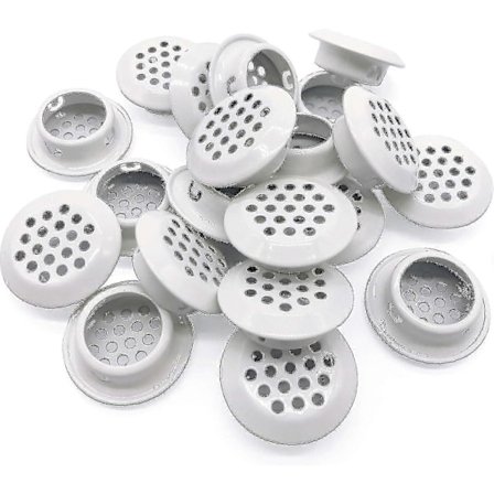 20 stk. luftventiler 25 mm cirkulær udluftningsventil i rustfrit stål rund ventil med mesh-hul til køkken-HP