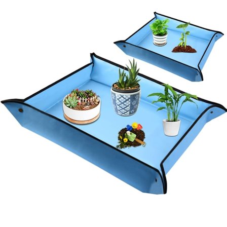 Plantemåtte, 2 stk. Pottemåtte, Vandtæt Foldbar Havearbejde Plantemåtte 50x50 75x75 til Havearbejde Transplantation
