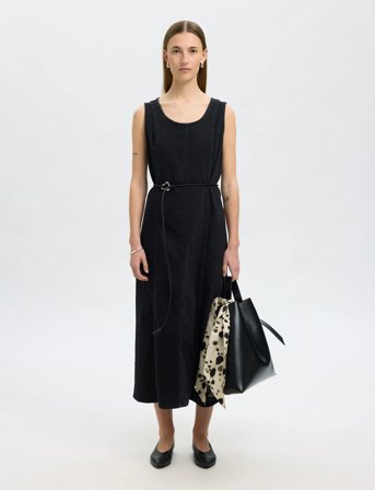 Selected Slfsveja Sl Long Denim Dress - Black - 34