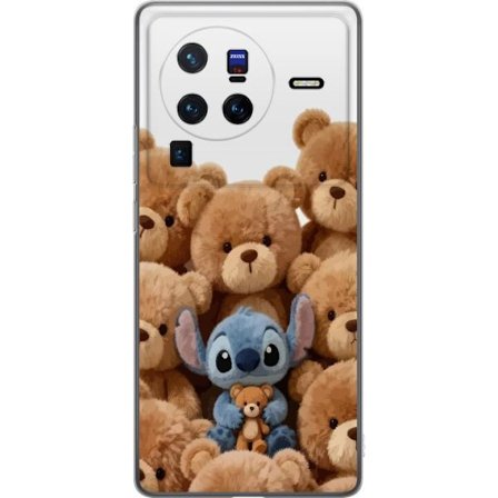 Kompatibel Mobilcover til vivo vivo X80 Pro Sød og sikker illustration med Stitch omgivet af bamser, der skaber en varm og legende følelse for børn