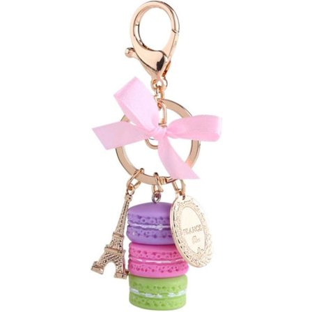 Nyckelring (Lila), Legering Mini Macaron Färgglad Söt Eiffeltornsnyckelring Nyckelkedja Väska Hänge Liten Hänge Bil Charm Dekoration Tillbehör för Bil