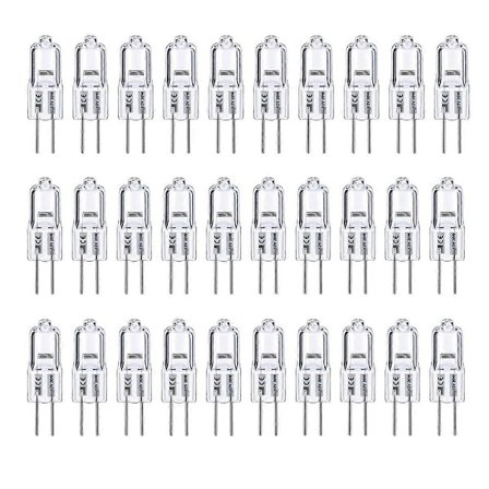 G4 Pære, 30 Pakning Halogen G4 12V 20W med G4 Bi-Pin Base, Høy Effekt G4 Lyspære 12V 300LM for Skaplyspærer - WELLNGS