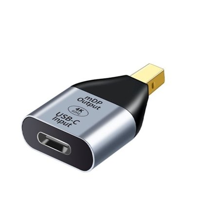 Mini DP til USB-C Adapter, understøtter 4K@60Hz, kompatibel med Mini DisplayPort enheder