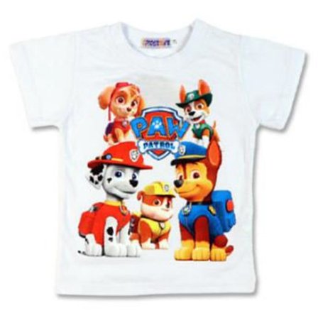 Barn T SHIRT PAW PATROL Vit 2 Storlekar