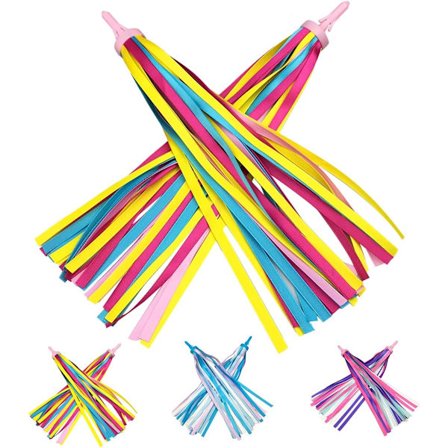 1 par styrstångsfransar, streamer-tejp för barncykel, sparkcykelhandtag, band (gul)